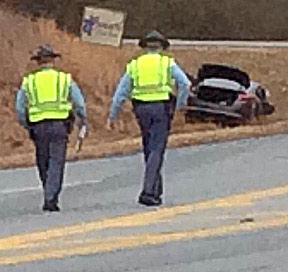 Injured woman's vehicle
