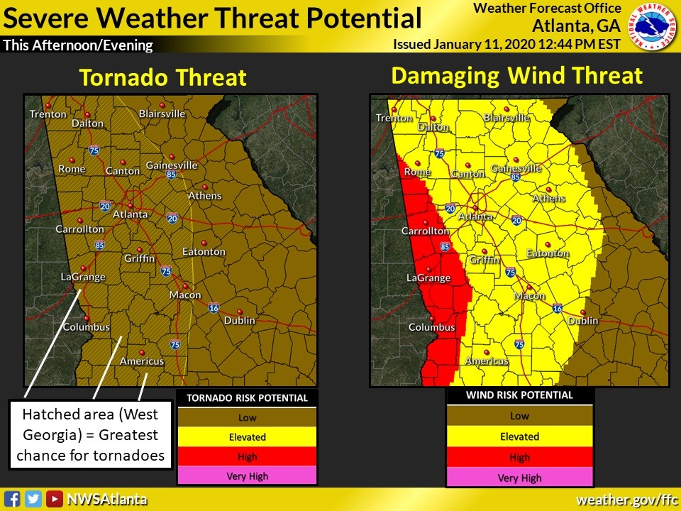 Update On Severe Weather Potential For Chattooga County AM 1180 Radio