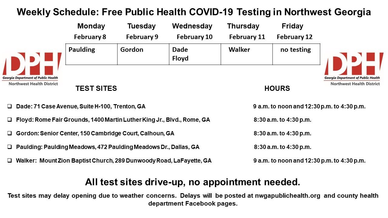 Georgia Department Of Public Health Releases Weekly COVID Testing ...